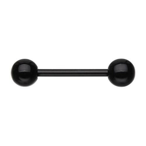 UV Acrylic Flexible Shaft Basic Nipple Barbell Nipple Ring Impulse Piercings 5/8" (16mm) Black