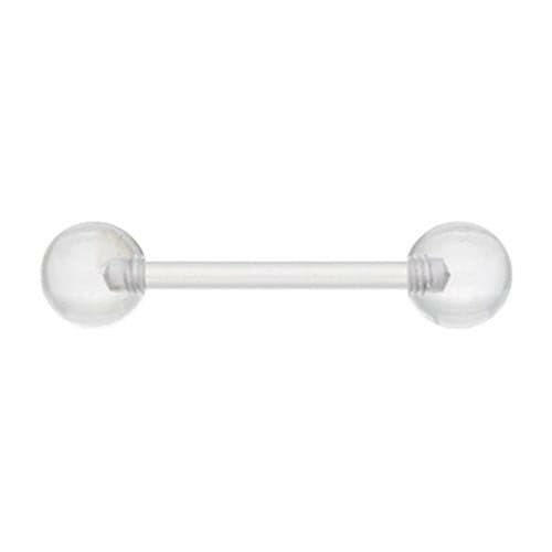 UV Acrylic Flexible Shaft Basic Nipple Barbell Nipple Ring Impulse Piercings 5/8" (16mm) Clear