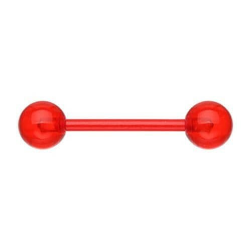 UV Acrylic Flexible Shaft Basic Nipple Barbell Nipple Ring Impulse Piercings 5/8" (16mm) Red