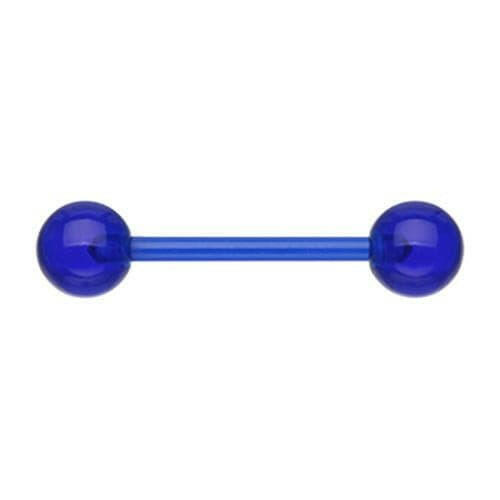 UV Acrylic Flexible Shaft Basic Nipple Barbell Nipple Ring Impulse Piercings 5/8" (16mm) Blue