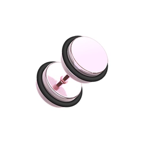 Vibrant E-Coat Basic Fake Plug Earrings with O-Rings Fake Plug Earrings Impulse Piercings 16 GA (1.2mm) Light Pink