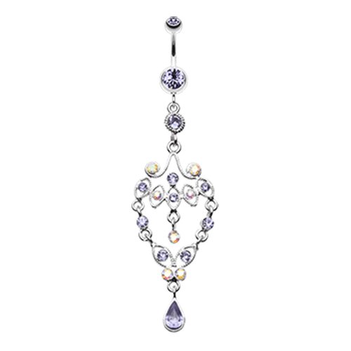 Vintage Chandelier Belly Button Ring Navel Ring Impulse Piercings Tanzanite