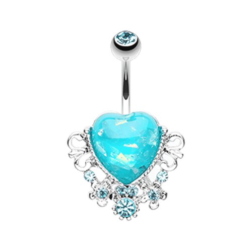 Vintage Heart Belly Button Ring Navel Ring Impulse Piercings