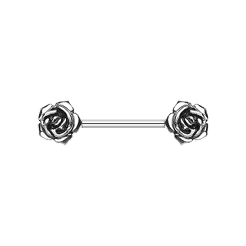 Vintage Rose Flower Nipple Barbell Ring Nipple Ring Impulse Piercings