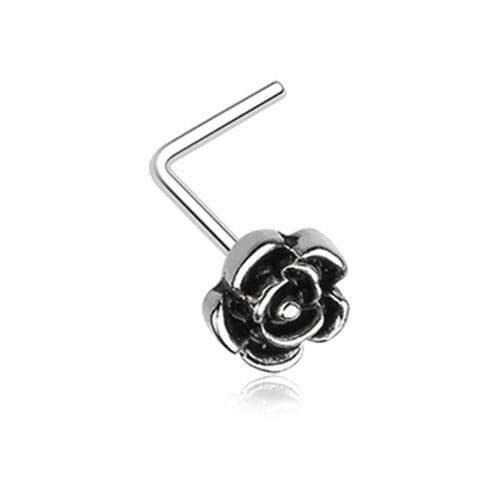 Vintage Rose Icon L-Shaped Nose Ring Nose Ring Impulse Piercings