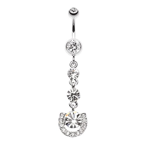 Vivacious Crystals Belly Button Ring Navel Ring Impulse Piercings Clear