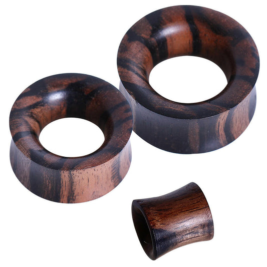 Zebra Wood Flesh Tunnel Plug Plugs Impulse Piercings 2 gauge (6mm)