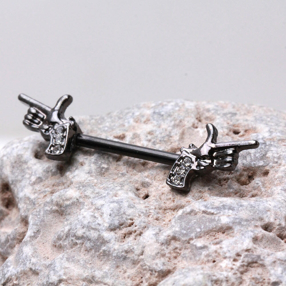 Hand Pistol Nipple Bar Nipple Ring Impulse Piercings