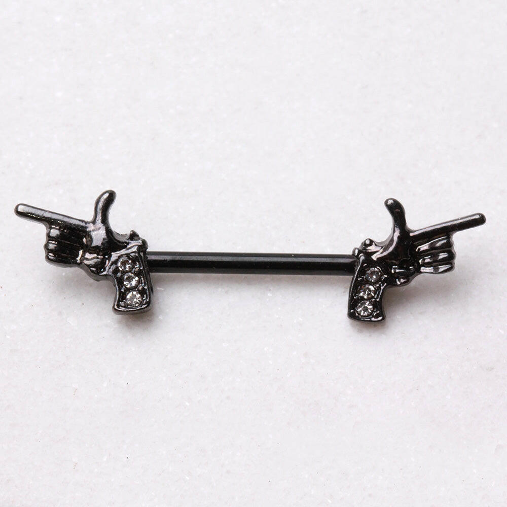 Hand Pistol Nipple Bar Nipple Ring Impulse Piercings