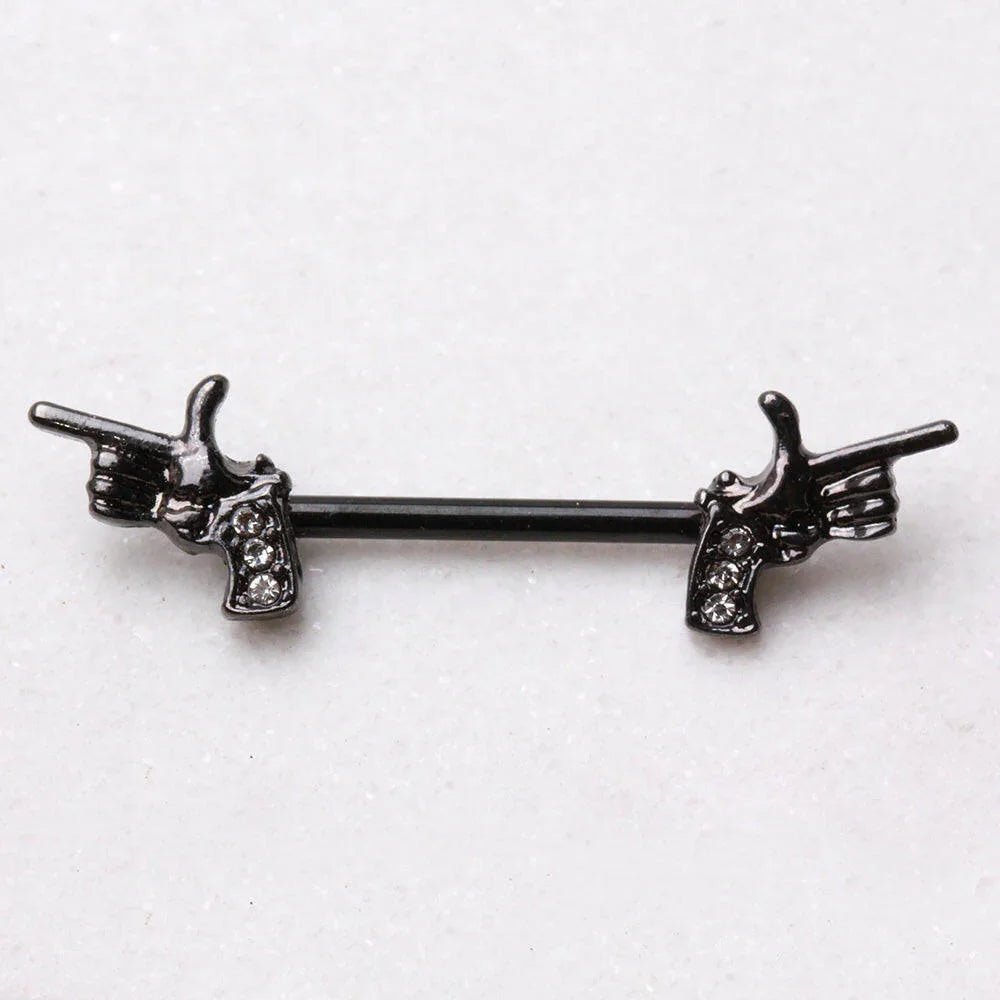 Hand Pistol Nipple Bar Nipple Ring Impulse Piercings