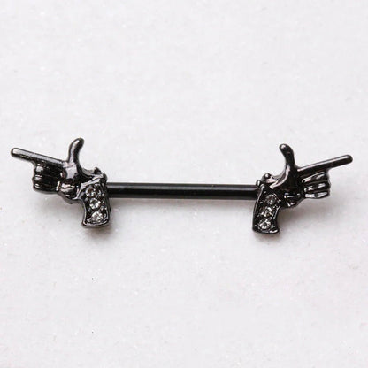 Hand Pistol Nipple Bar Nipple Ring Impulse Piercings