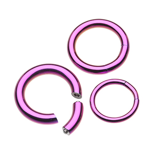 Colorline PVD Segmented Captive Bead Ring Septum Ring Impulse Piercings 16 GA (1.2mm) 5/16" (8mm) Purple