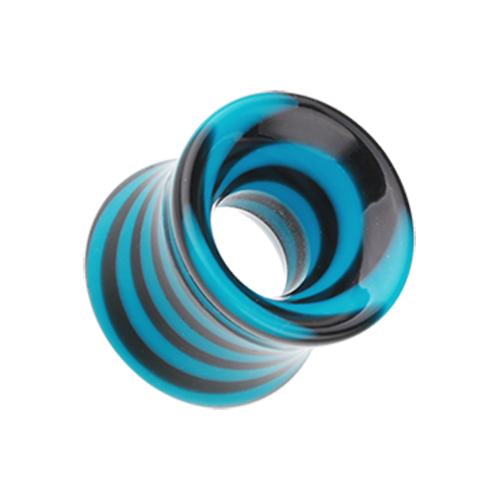 Beetle Maze Swirl Acrylic Ear Gauge Tunnel Plug Earrings Plug Earrings Impulse Piercings 2 GA (6.5mm) Blue