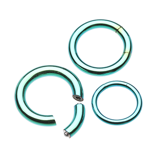 Colorline PVD Segmented Captive Bead Ring Septum Ring Impulse Piercings 16 GA (1.2mm) 5/16" (8mm) Green