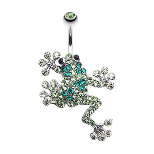 Sparkle Leaping Frog Belly Button Ring Navel Ring Impulse Piercings