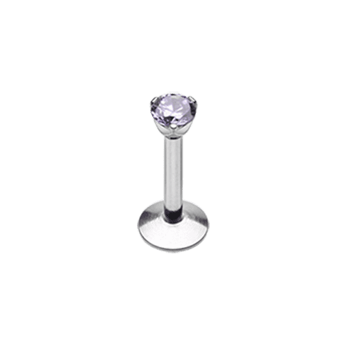 Internally Threaded Prong Set Gem Top Steel Labret Monroe Labret Impulse Piercings 5/16" (8mm) 3/32" (2mm) Tanzanite